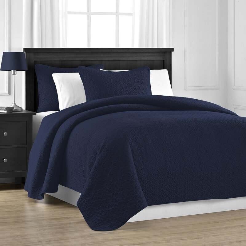 navy blue coverlet