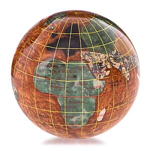 Gussie Gemstone Globe Paperweight with Opalite Ocean