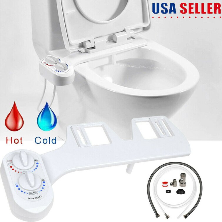 Practical Toilet Bidet Attachments Hot/Cold Water Diverter T-Adapter Hose Kit SP