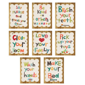 Rodger 8 Piece Good Manners Wall Card Set