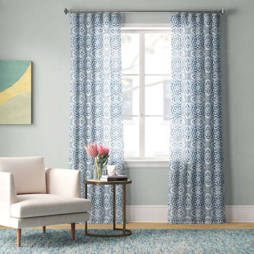 Foundstone Chris Linneman Printed Faux Linen Damask Sheer Grommet