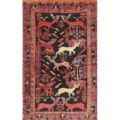 Francella Oriental Black/Red/Beige Area Rug Bloomsbury Market Rug Size: Round 4'