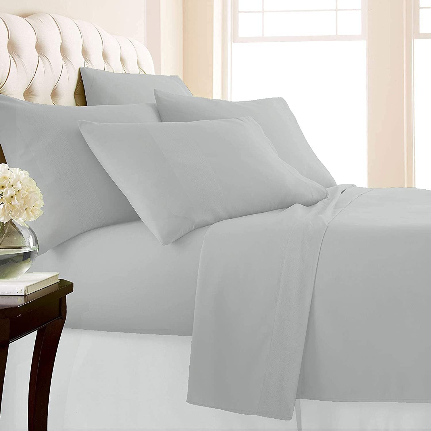 Luxury 1000 Thread Count Solid 100% Long Staple Cotton Sheets Thick Long Lasting 