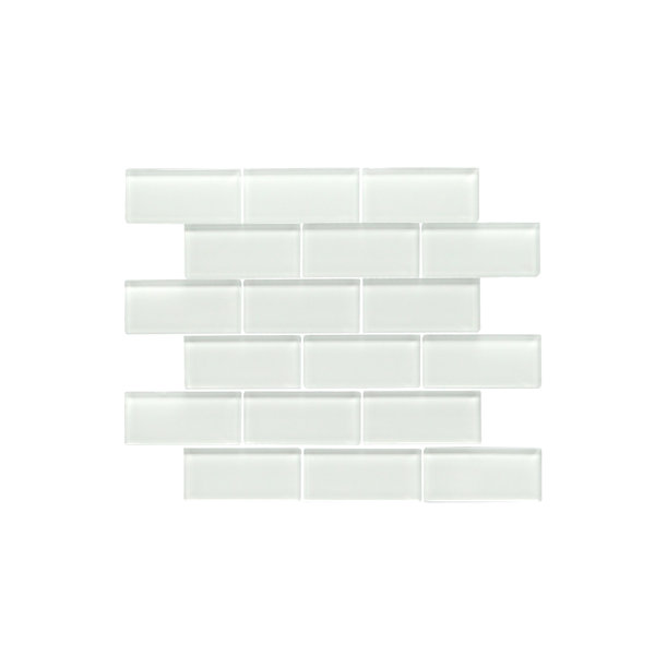 Premium Series 2 x 4 Glass Subway Tile in Glossy White by WS Tiles