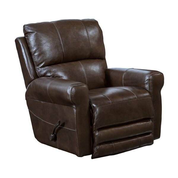 Union Point Leather Manual Swivel Recliner By Red Barrel Studio