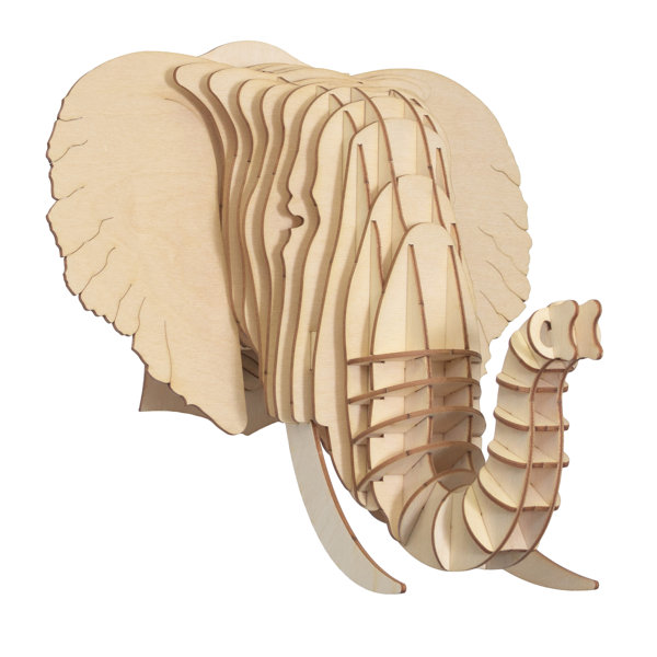 Antler Home Eyan The Birch Wood Elephant Head Wall Décor Wayfair