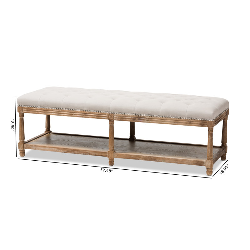 One Allium Way Bem French Country Upholstered Storage Bench