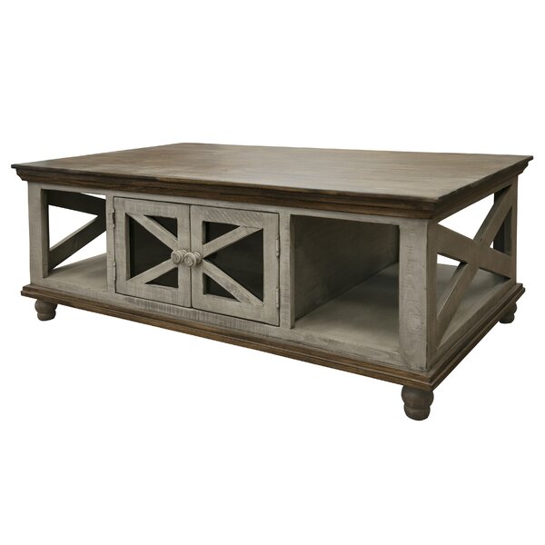 Melcher Solid Wood Block Coffee Table With Storage By Rosalind Wheeler
