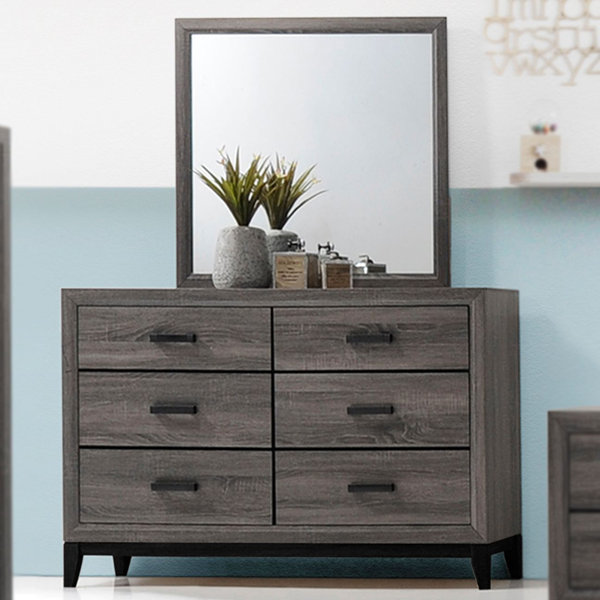 Aesthetic 6 Drawer Double Dresser With Mirror By Union Rustic 2019 Sale