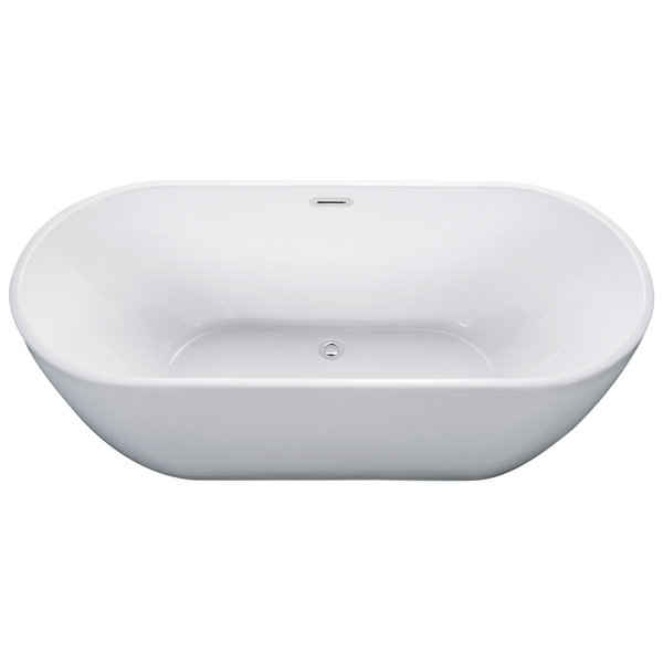 Oval Acrylic 67 x 30 Freestanding Soaking Bathtub by Alfi Brand