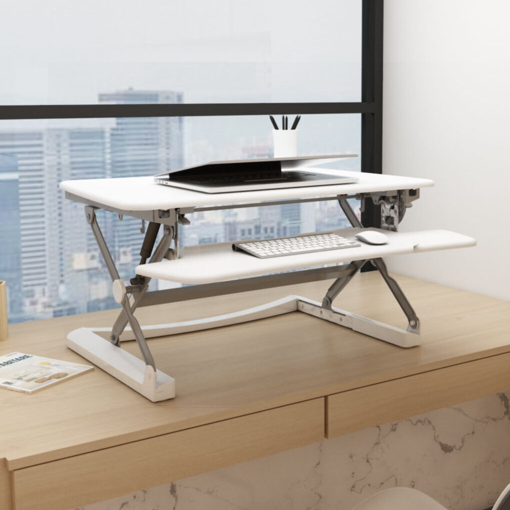 Wood 32 FLEXISPOT Standing Converter Desk Size:27 |Color:White