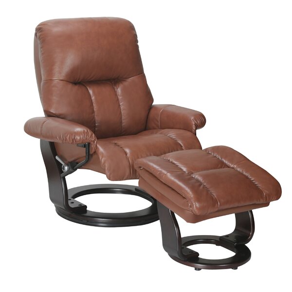 Febe Leather Manual Swivel Recliner With Ottoman By Red Barrel Studio