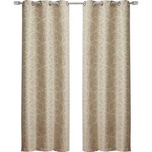 Iain Geometric Semi-Sheer Rod Pocket Curtain Panels (Set of 2)