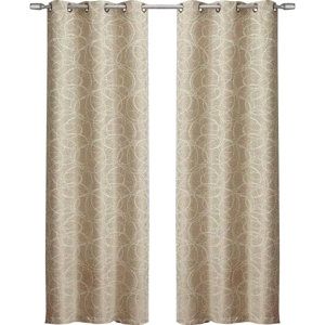 Iain Geometric Semi-Sheer Rod Pocket Curtain Panels (Set of 2)