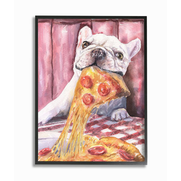 Winston Porter French Bulldog And Pizza Funny Dog Pet Animal
