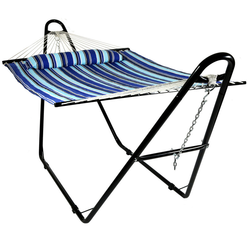 Brielle Quilted Double Fabric 2-Person Hammock with Stand