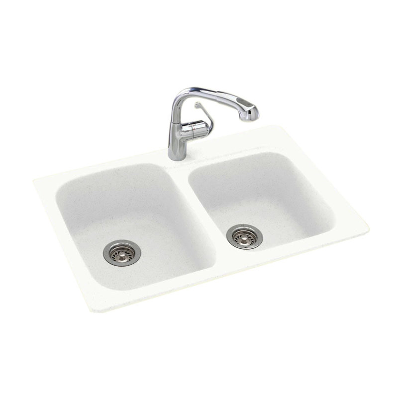 Swan Surfaces Swanstone Kitchen Sinks 33" L x 22" W Double ...