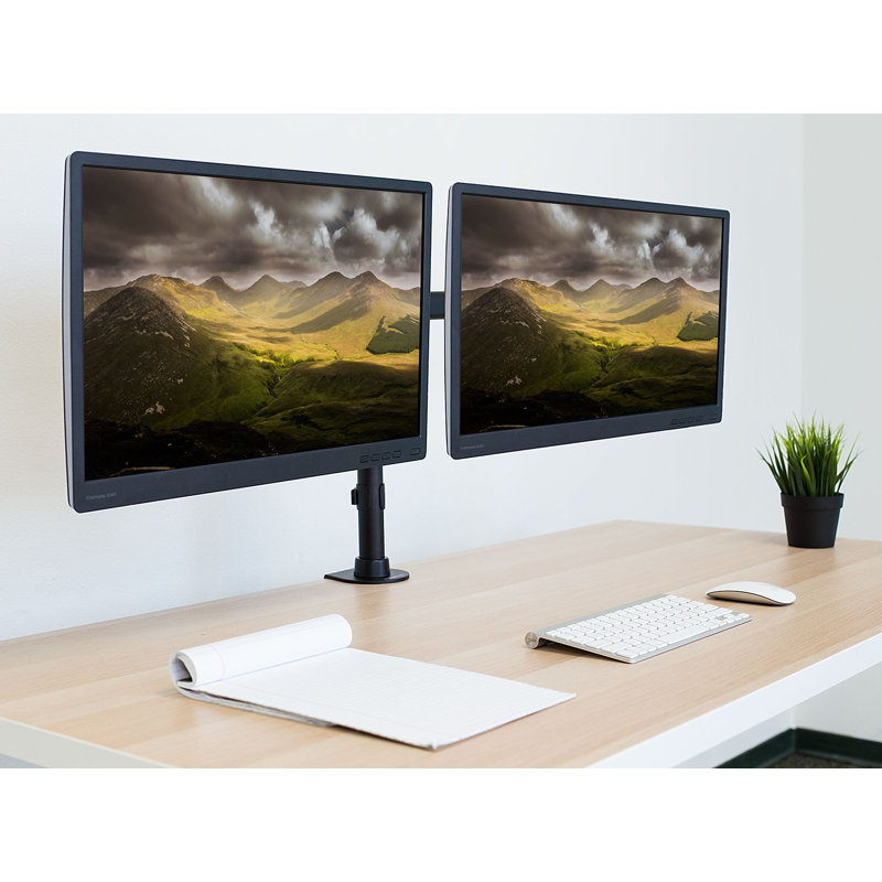 Symple Stuff Hinton Height Adjustable Universal 2 Screen Desk Mount Wayfair