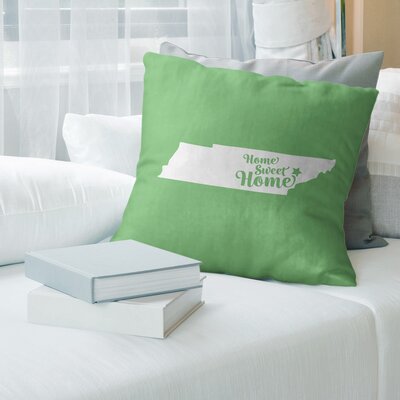 Home Sweet Throw Pillow East Urban Home Color: Green, Size: 16