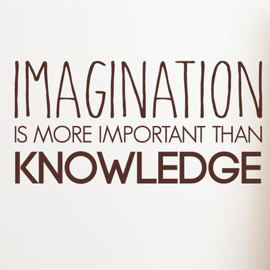 Imagination More Important Than Knowledge Wall Sticker East Urban Home Colour: Pink, Size: Large