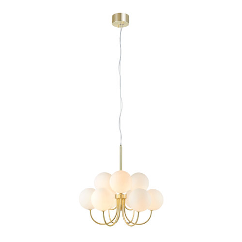 Tangier 9-Light Shaded Chandelier Canora Grey Gold,White