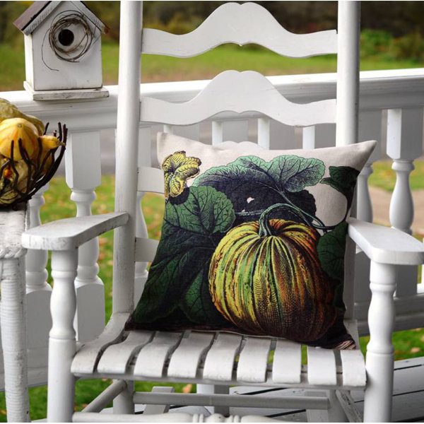 PUMPKIN SPICE AND EVERYTHING NICE Fall Pillow Cover Pumpkins Cotton Linen ~ USA