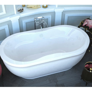 Freestanding Jetted Tub Wayfair Vivara 71 25 X 35 87 Oval Freestanding Air Jetted Bathtub With Center Drain