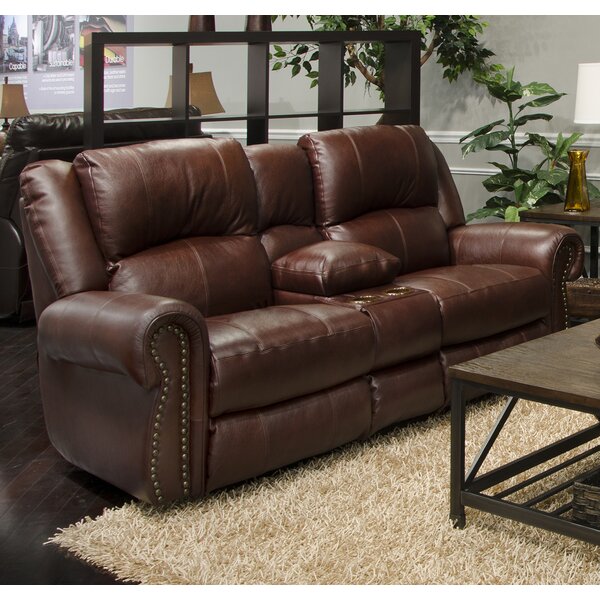 Messina Leather Reclining Rolled Arms Loveseat By Catnapper
