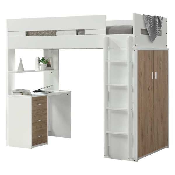 full loft bunk bed with desk