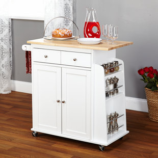 Buy luxury Ferraro Kitchen Cart with Wooden Top by Alcott Hill Buy luxury Ferraro Kitchen Cart with Wooden Top by Alcott Hill
