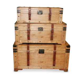 3-tlg. Holztruhen-Set Beech Design von Clatin