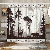 Whitetail deer in the woods Shower Curtain Decor Bathroom 12hooks 71*71inches