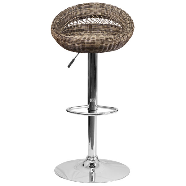 Aprea Adjustable Height Swivel Bar Stool By Highland Dunes Savings