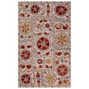 Trinningham Hand-Tufted Ivory/Red Area Rug
