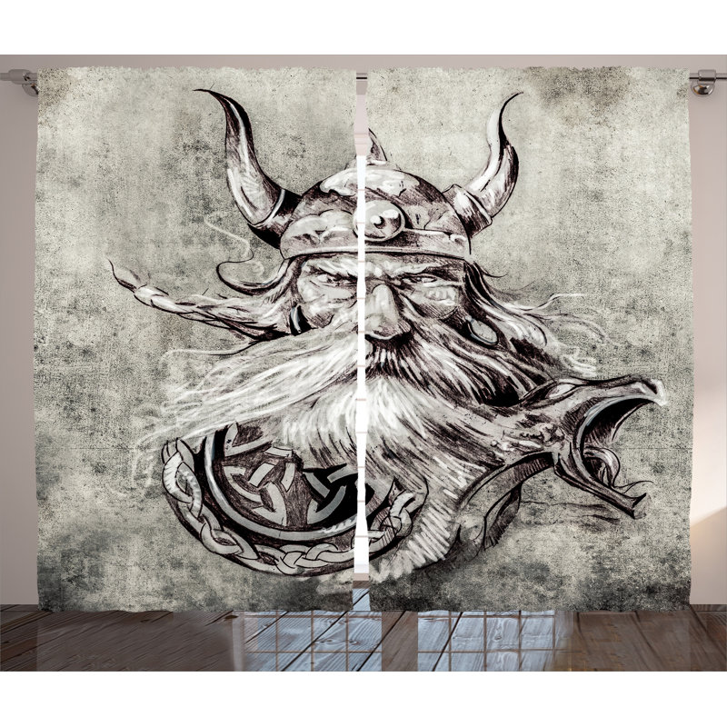 East Urban Home Tattoo Artistic Pencil Drawing Of A Brave Viking