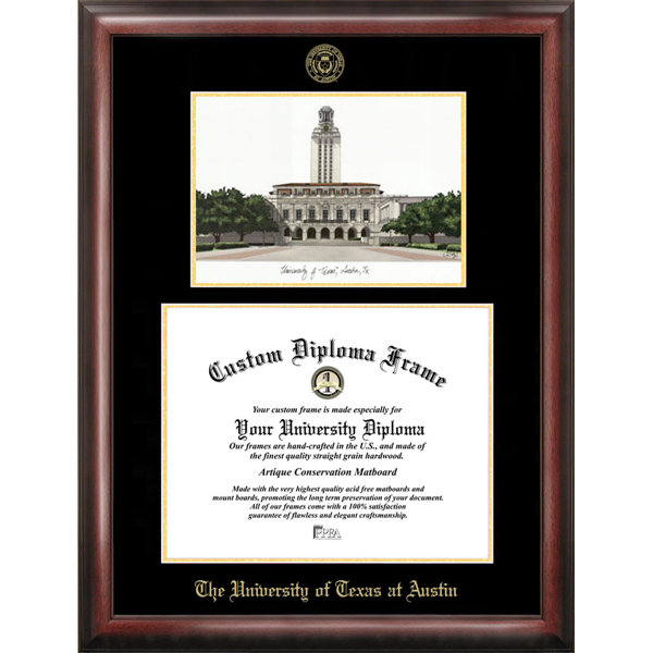 NCAA Gold Embossed Diploma with Campus Images Lithograph Picture Frame by Campus Images