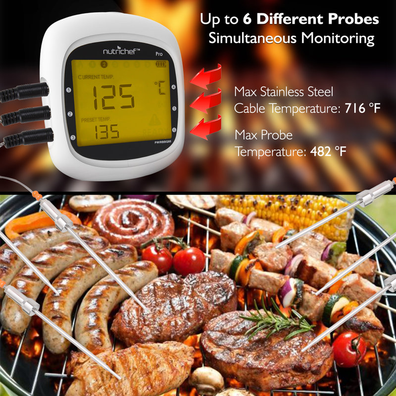 Serenelife Bluetooth Wireless Digital Meat Thermometer Wayfair