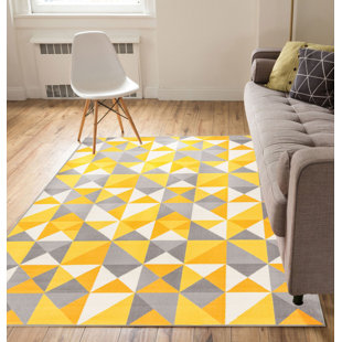 Modern Contemporary Nonskid Machine Washable Rugs Allmodern Vector Yellow Area Rug