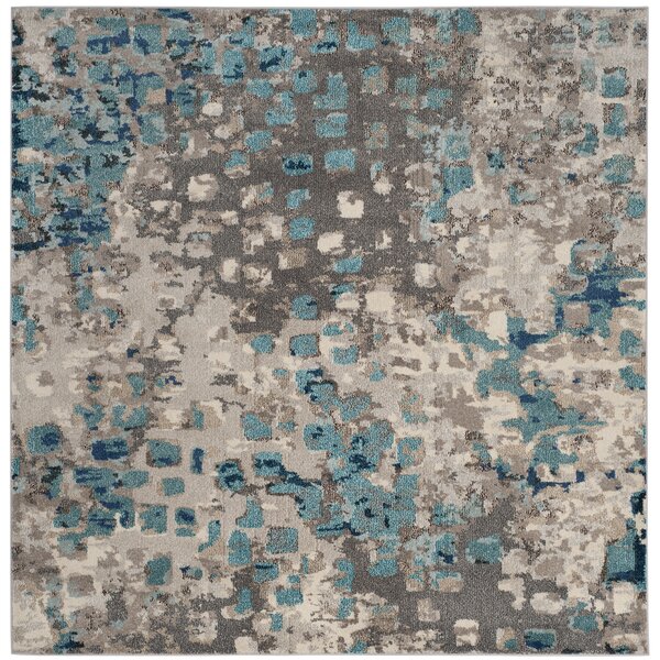 Annabel Gray & Light Blue Area Rug by Bungalow Rose