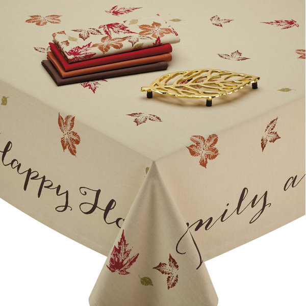 Rustic Leaves Print Tablecloth