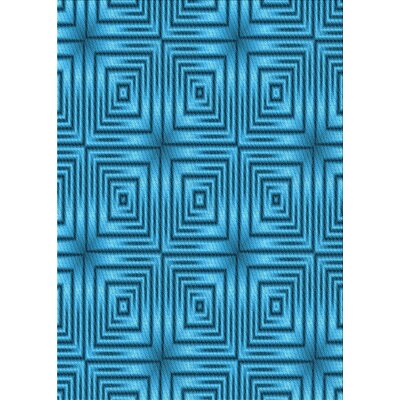 Geometric Wool Light Blue Area Rug Wrought Studio™ Rug Size: Rectangle 8' x 12'