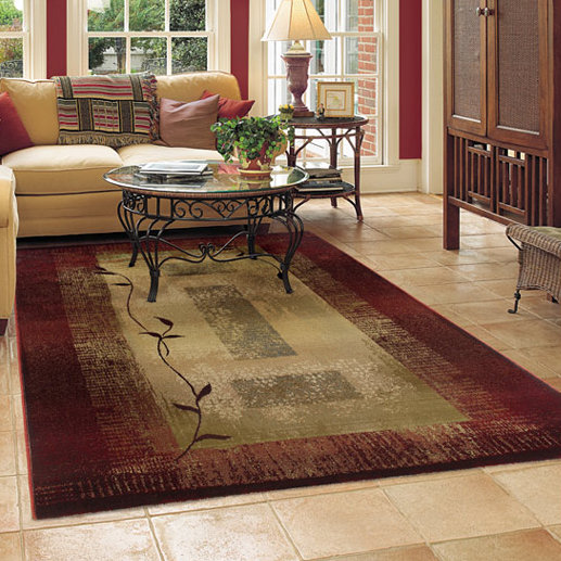 Matilda Dark Red/Beige Area Rug by Red Barrel Studio