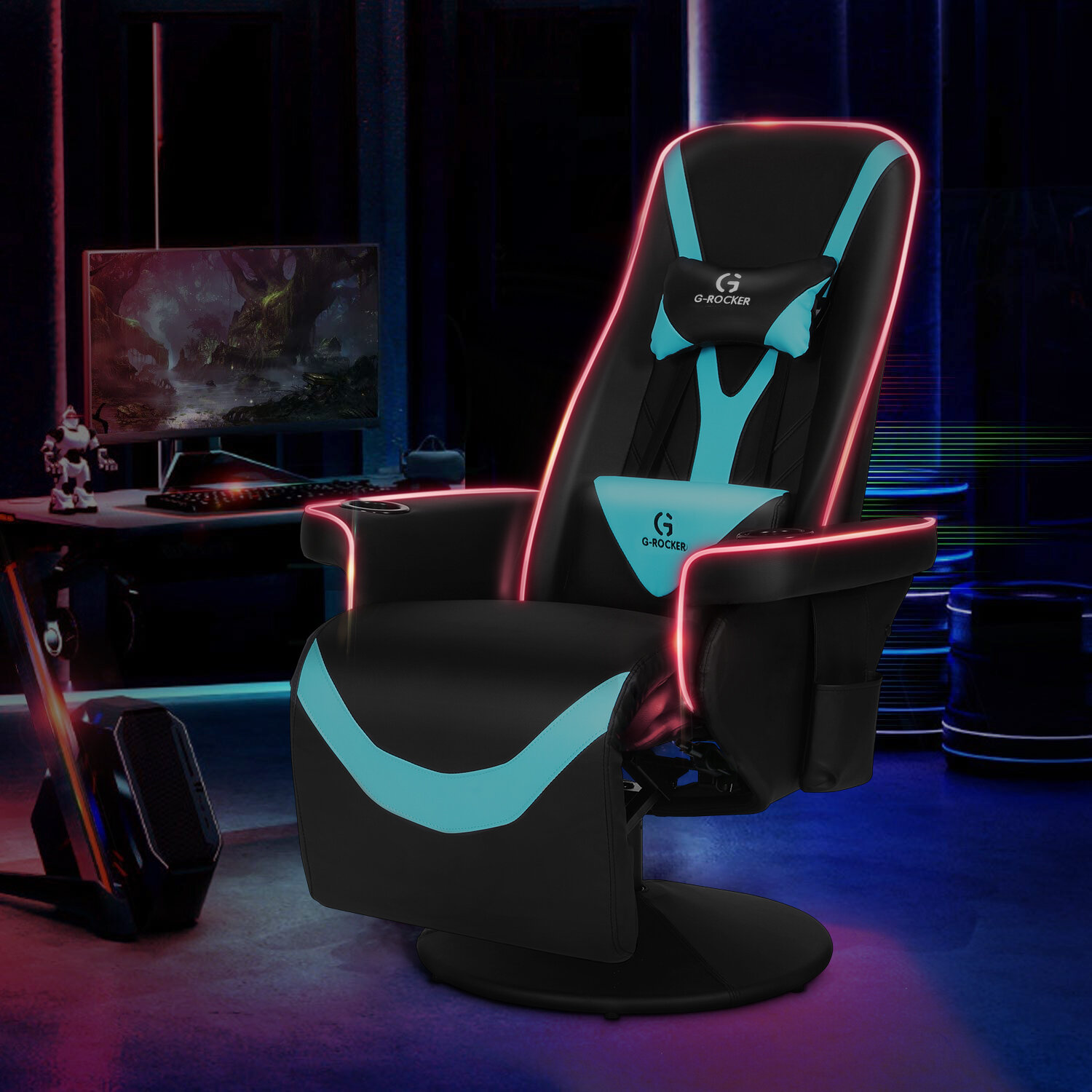 rgb led lights pc  racing game chair