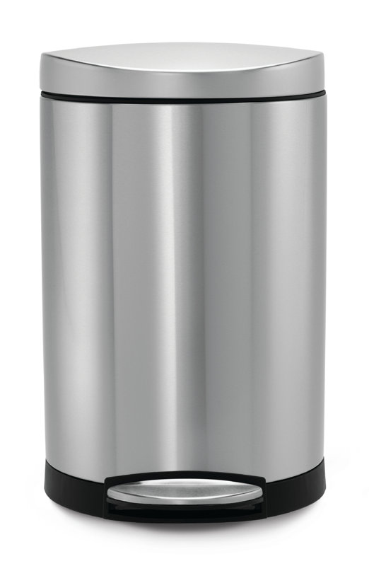 simplehuman 2.6 Gallon SemiRound Step Trash Can, Brushed Stainless Steel & Reviews Wayfair