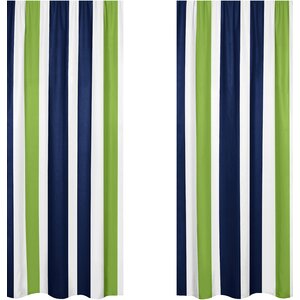 Striped Semi-Sheer Rod pocket Curtain Panels (Set of 2)