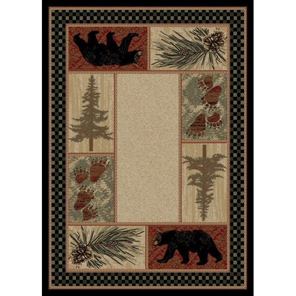 American Destinations Beige/Black Area Rug by Mayberry Rug