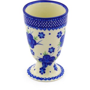 Bleu-belle Fleur Polish Pottery 7 Oz. Goblet