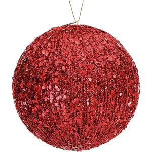 Groved Glitter Ball Ornament