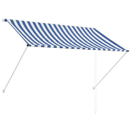 Radner W 2 x D 2m Retractable Patio Awning Sol 72 Outdoor Colour: Blue/White