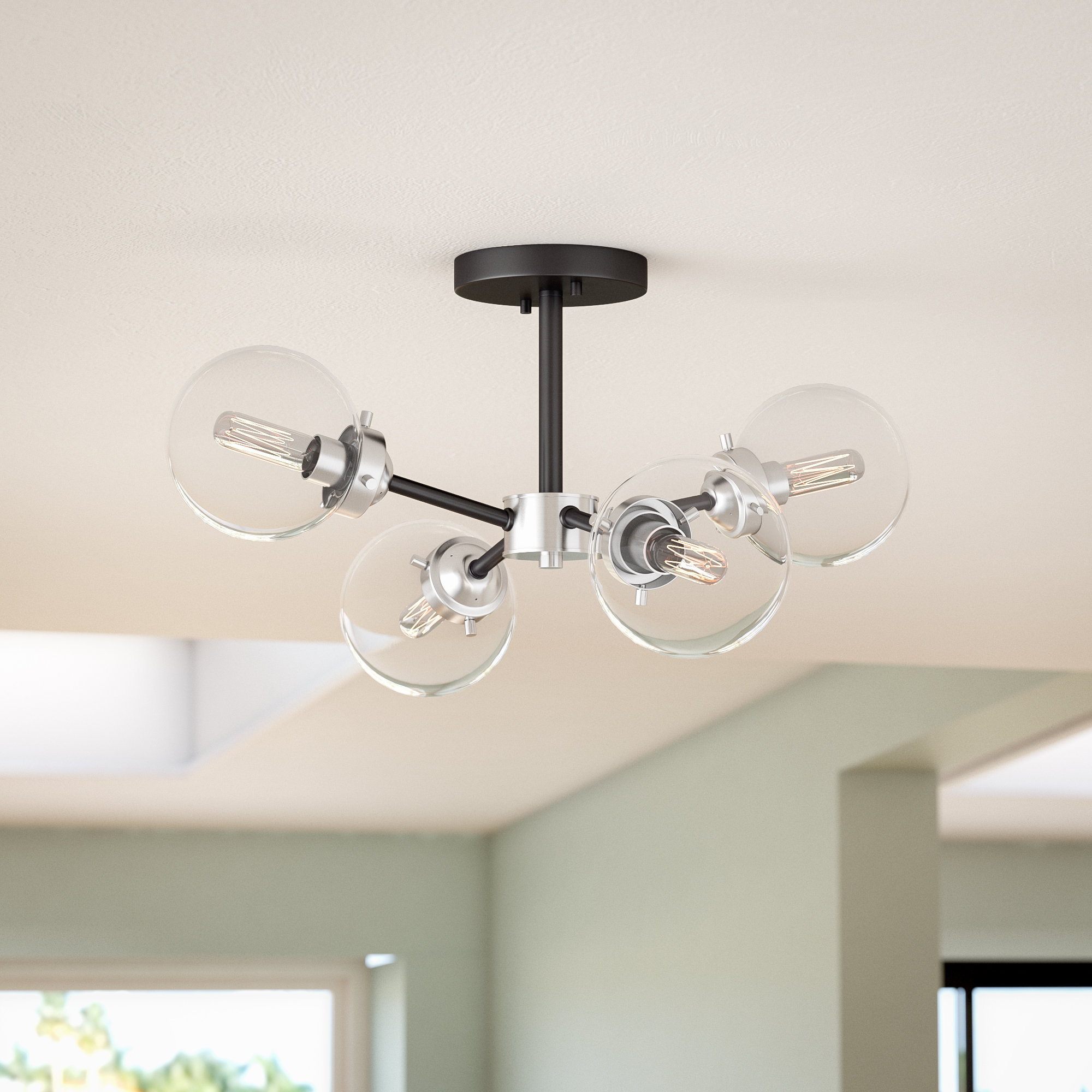 modern semi flush mount lighting